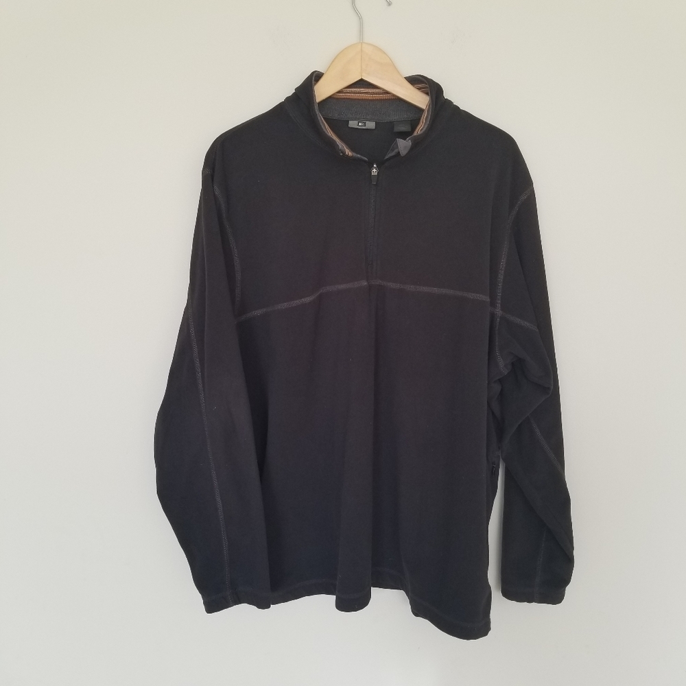 REI Mens fleece half zip pullover charcoal gray XL